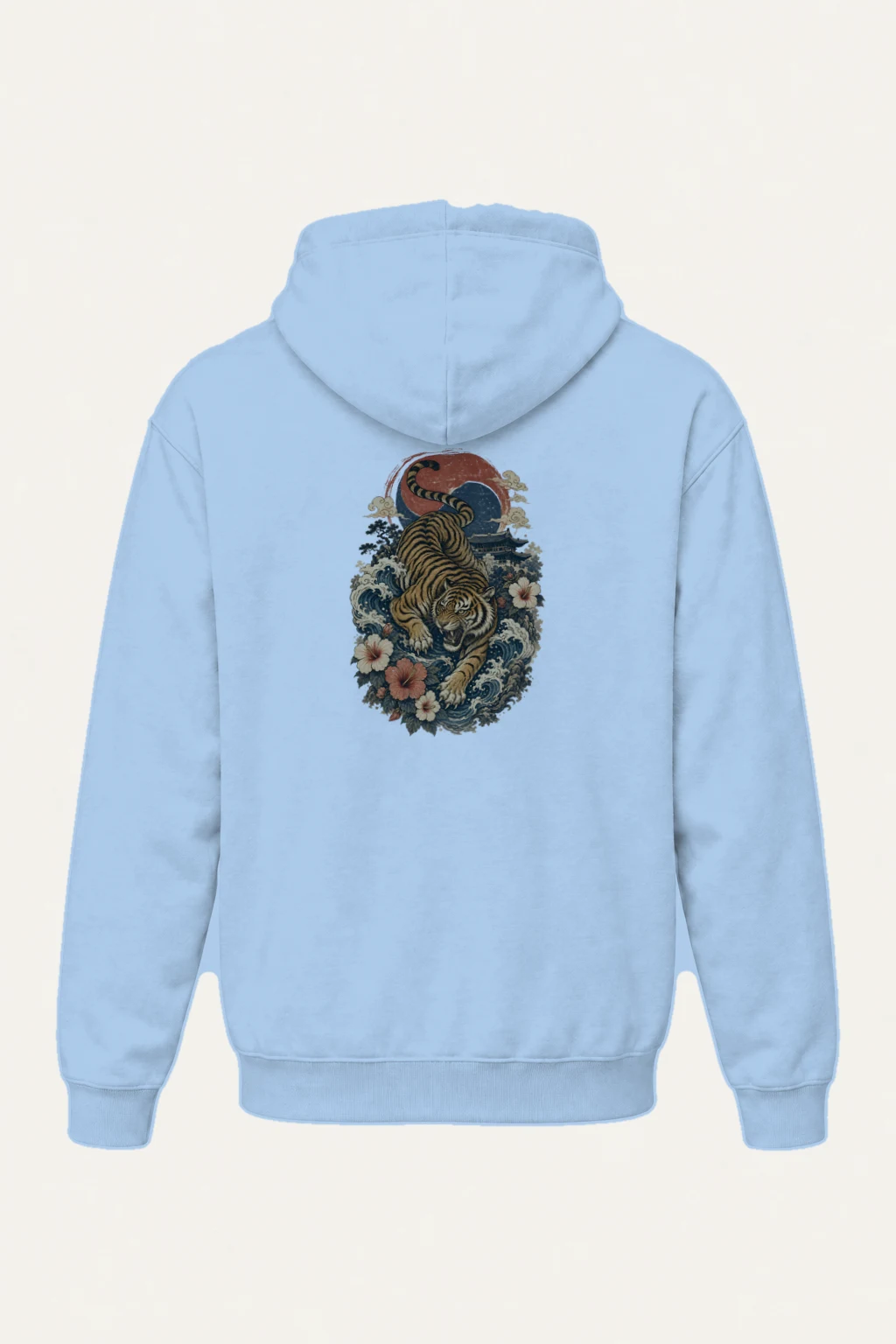 "Tiger Wave Sun" Heavy Blend Unisex Pullover Hoodie | Gildan 18500