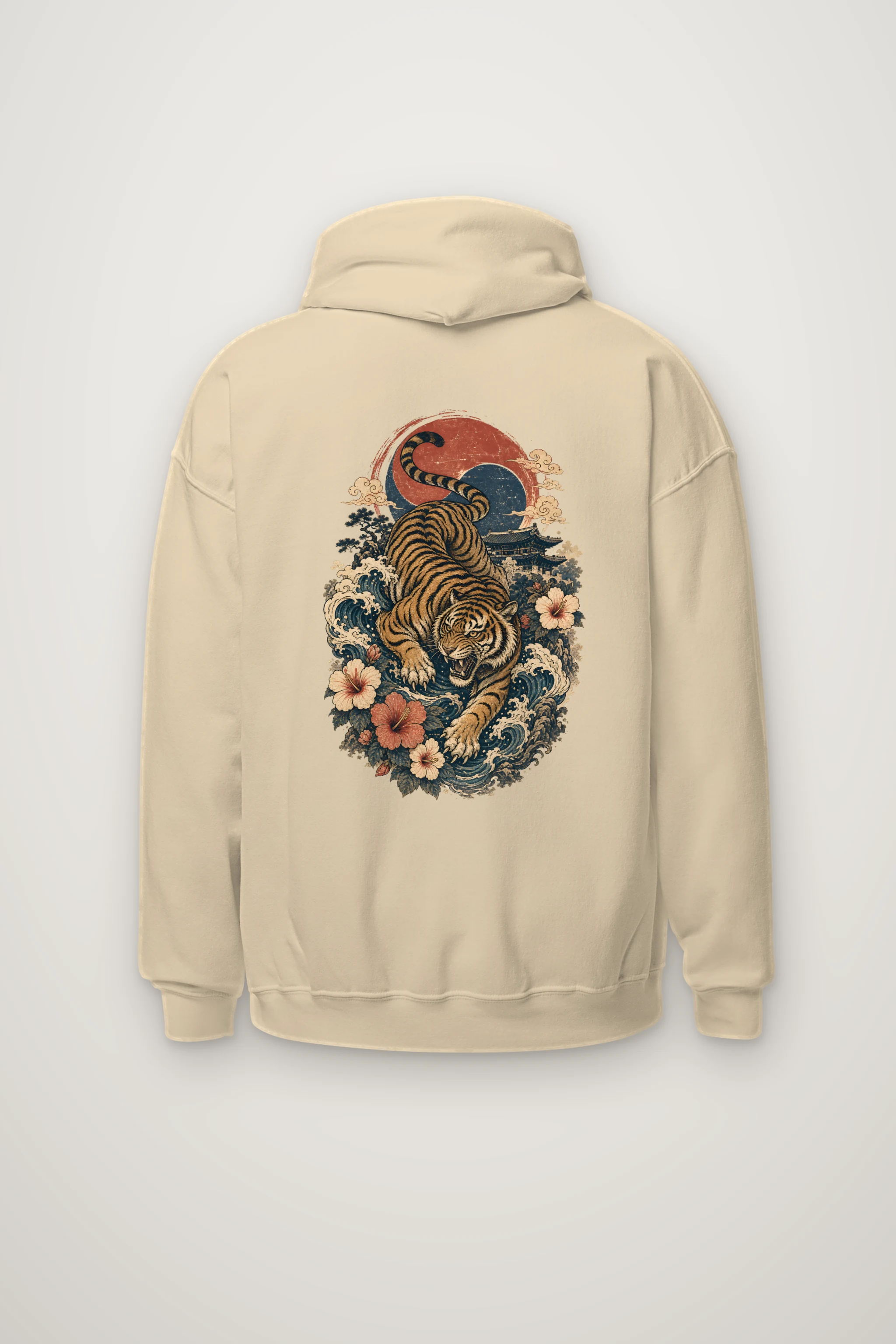 "Tiger Wave Sun" Heavy Blend Unisex Pullover Hoodie