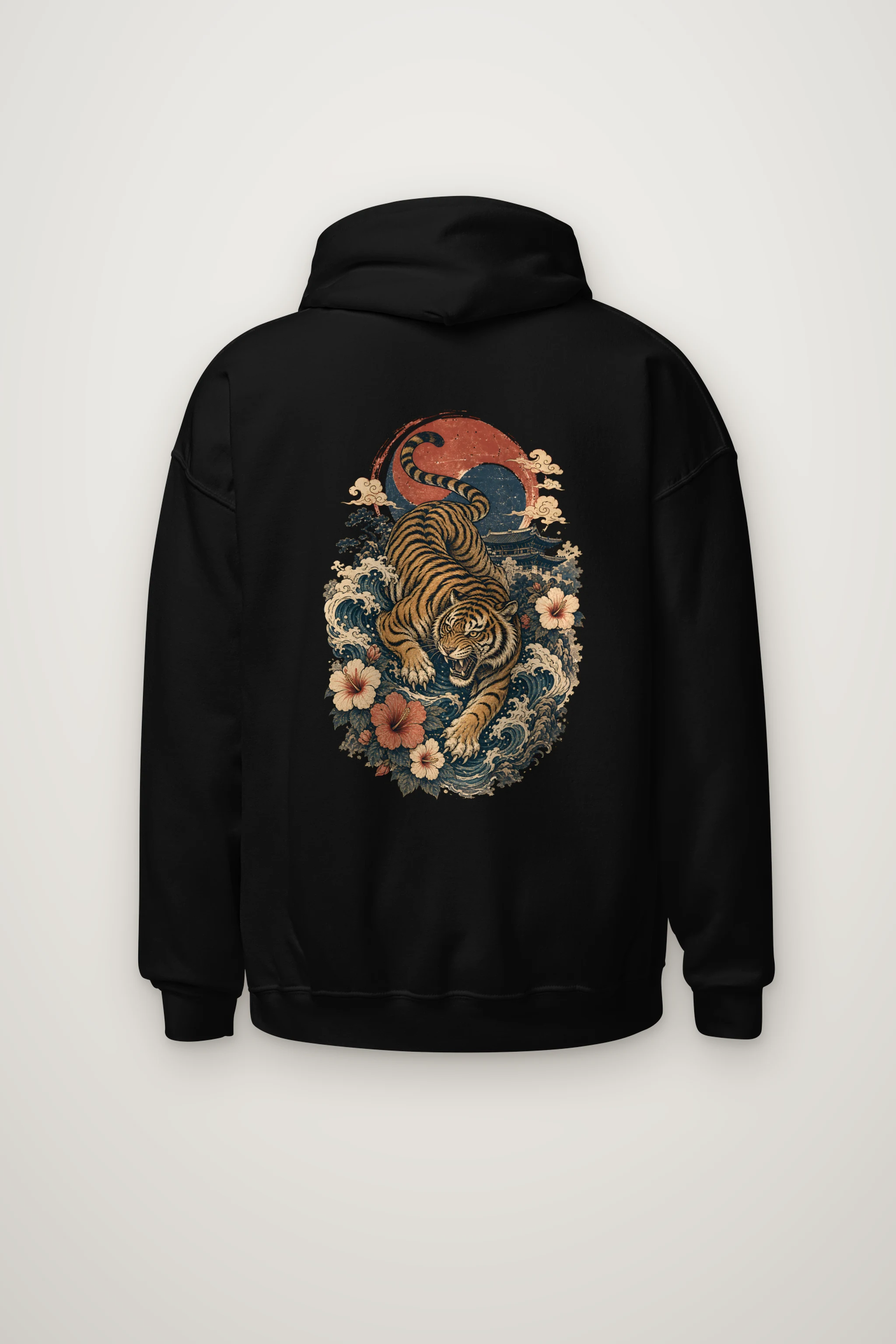 "Tiger Wave Sun" Heavy Blend Unisex Pullover Hoodie