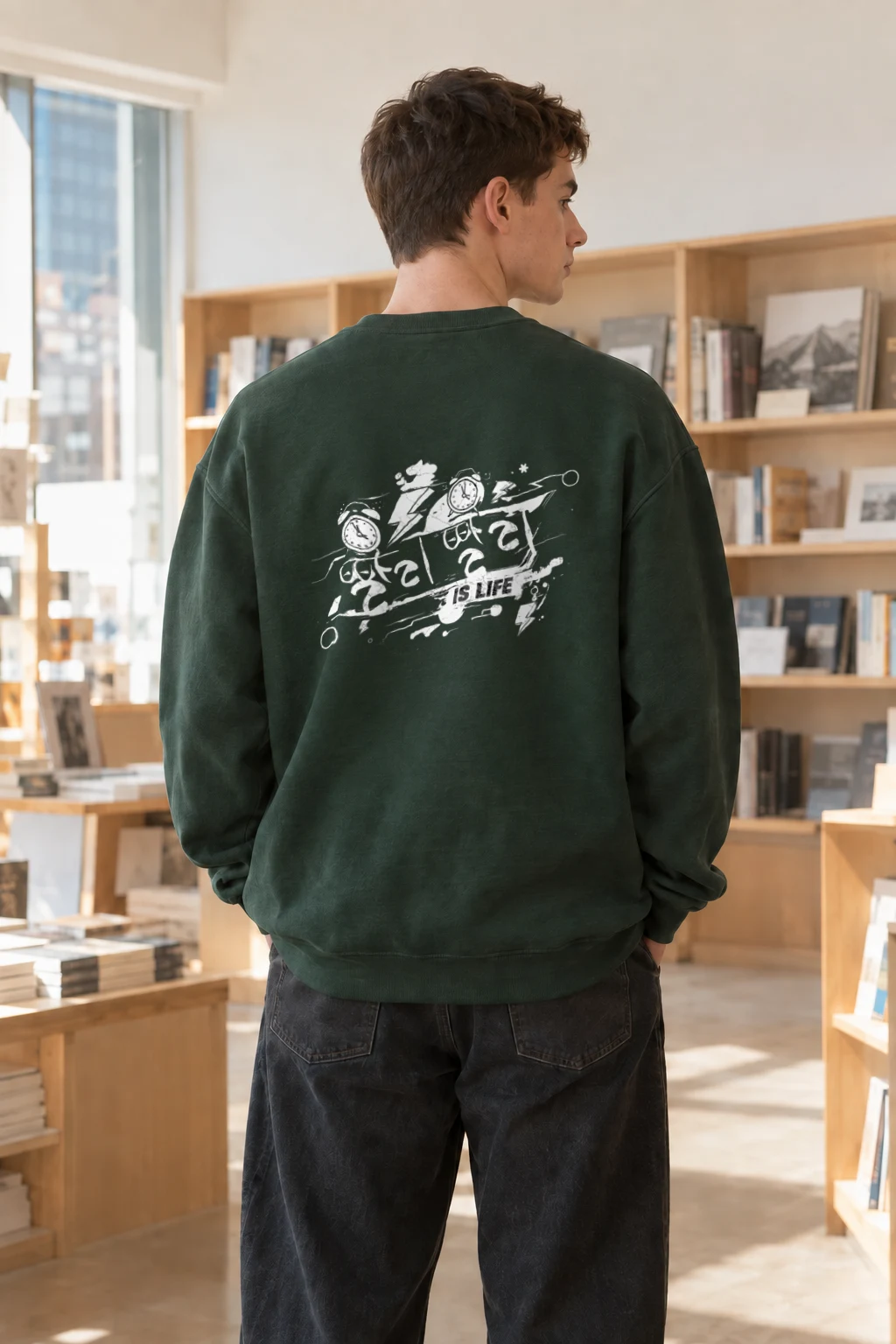 "Time Is Life" Heavy Blend Unisex Crewneck Sweatshirt | Gildan 18000