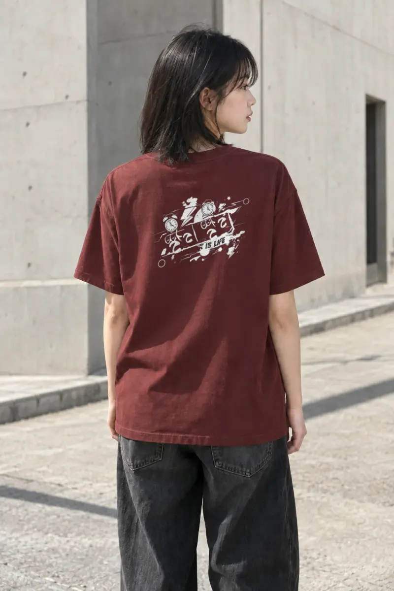 "Time Is Life" Heavyweight Unisex Crewneck T-shirt | Gildan 5000