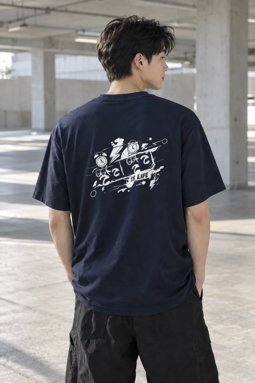 "Time Is Life" Heavyweight Unisex Crewneck T-shirt | Gildan 5000