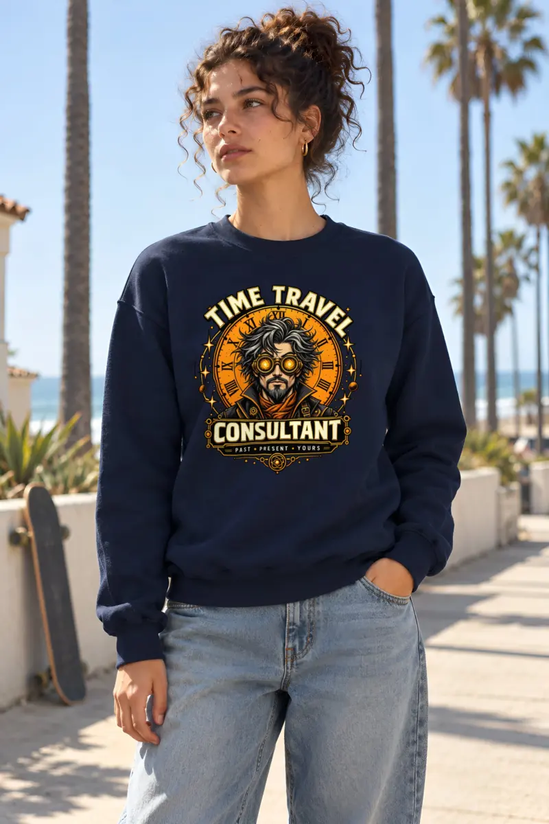 "Time Travel Consultant" Heavy Blend Unisex Crewneck Sweatshirt