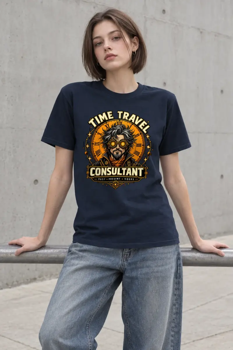 "Time Travel Consultant" Heavyweight Unisex Crewneck T-shirt