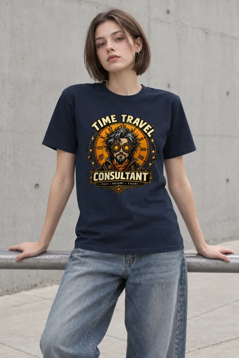 "Time Travel Consultant" Heavyweight Unisex Crewneck T-shirt