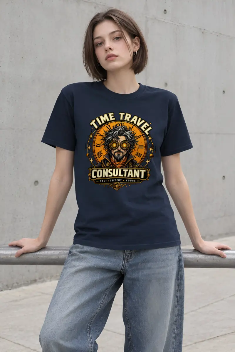 "Time Travel Consultant" Heavyweight Unisex Crewneck T-shirt