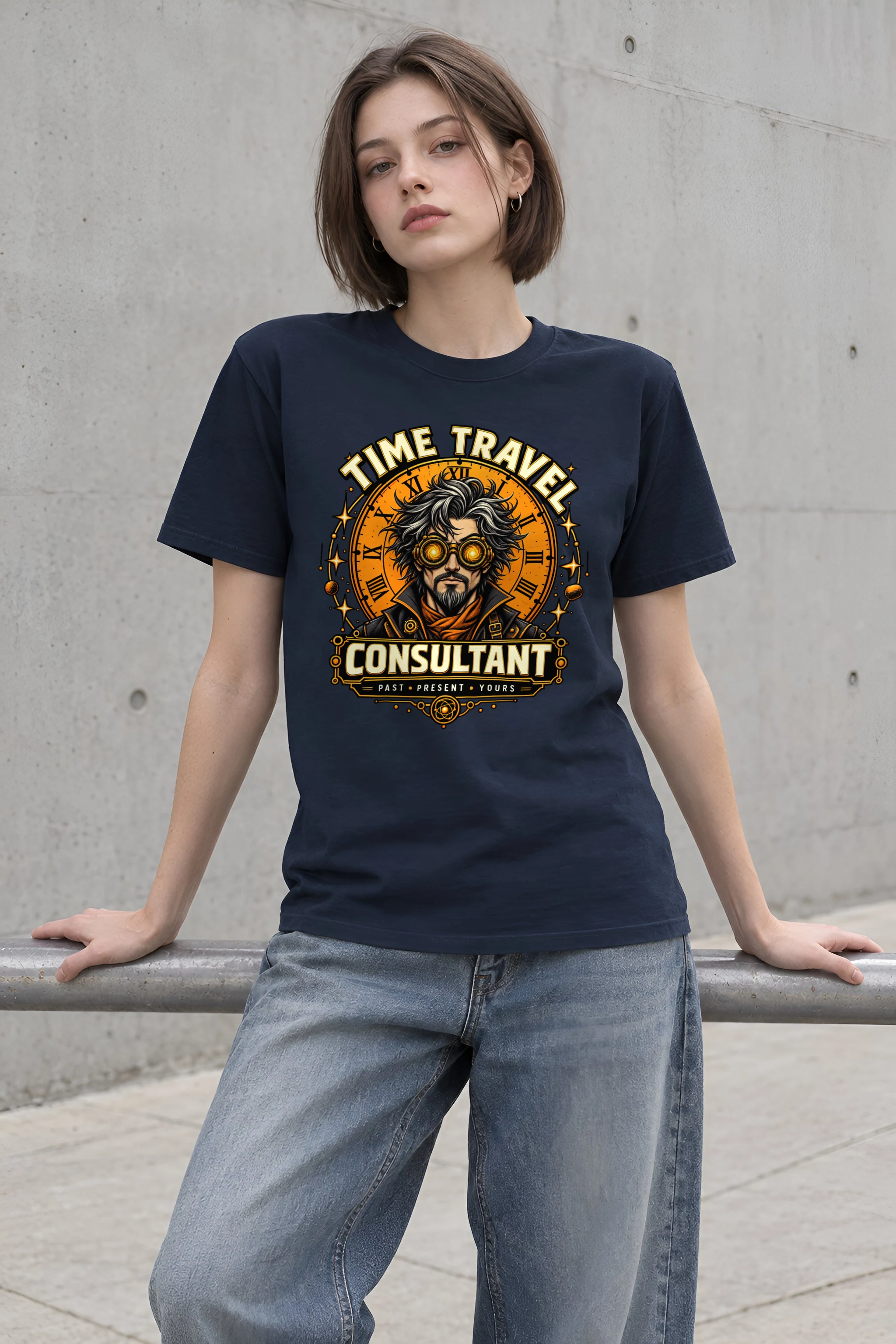 "Time Travel Consultant" Heavyweight Unisex Crewneck T-shirt