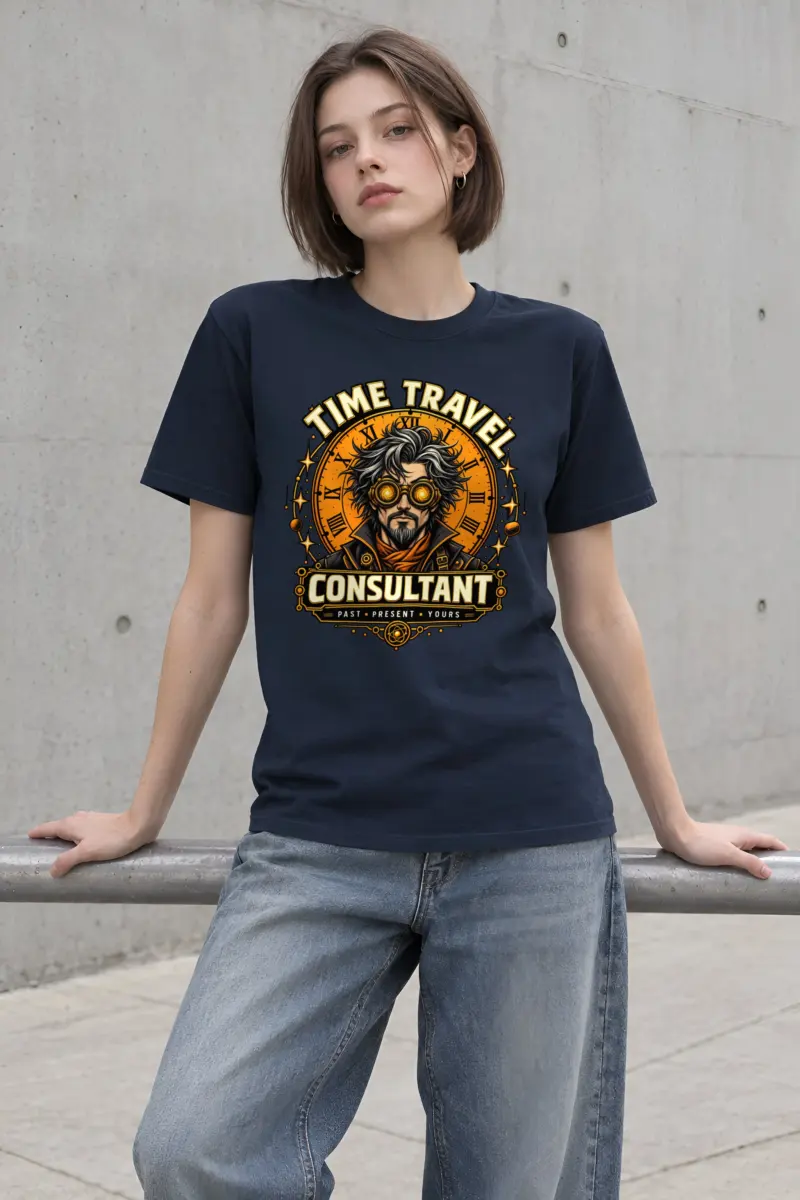 "Time Travel Consultant" Heavyweight Unisex Crewneck T-shirt