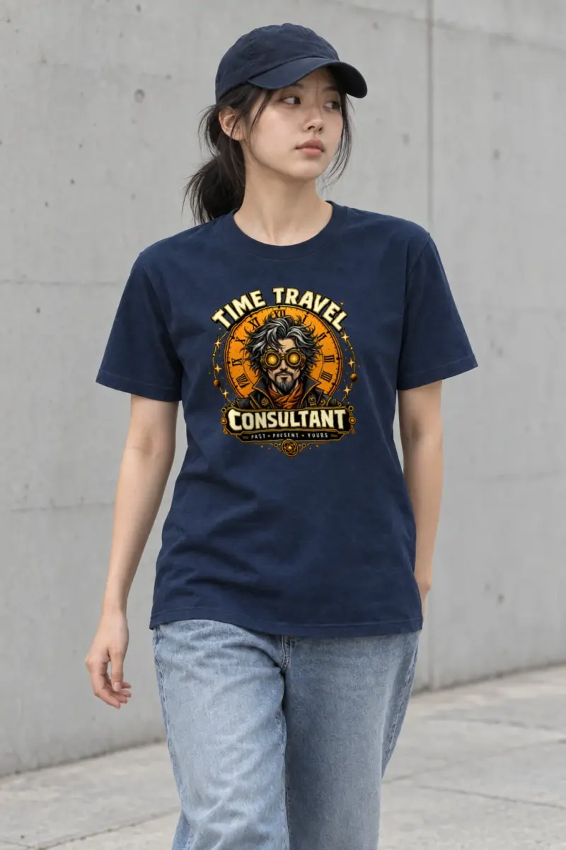 "Time Travel Consultant" Heavyweight Unisex Crewneck T-shirt