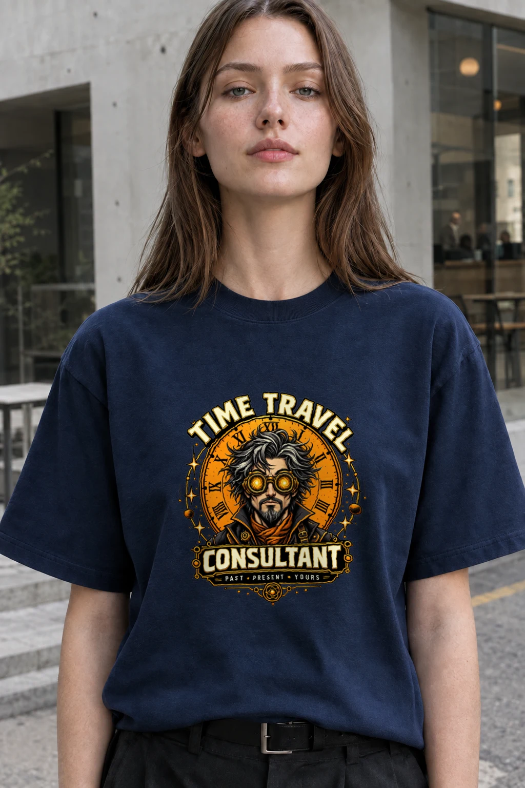 "Time Travel Consultant" Heavyweight Unisex Crewneck T-shirt | Gildan 5000
