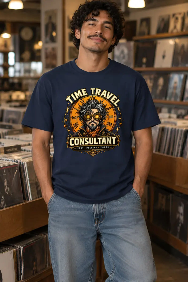 "Time Travel Consultant" Heavyweight Unisex Crewneck T-shirt
