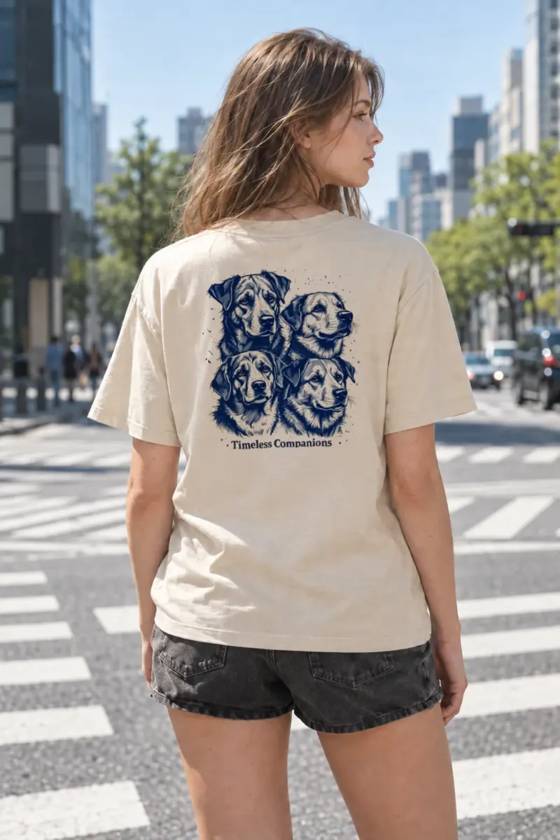 “Timeless Companions” Heavyweight Unisex Crewneck T-shirt | Gildan 5000