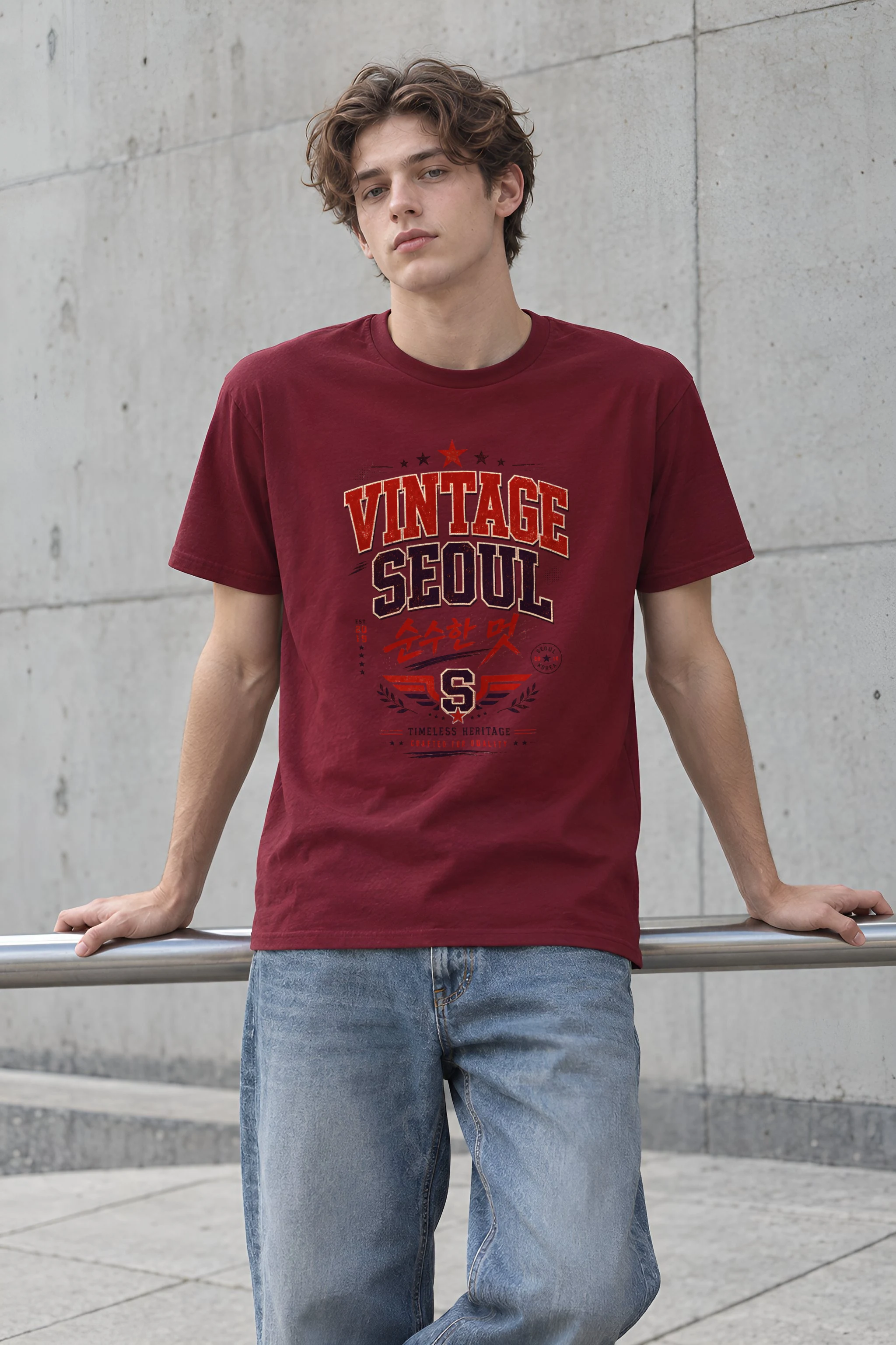 "Timeless Heritage Crest" Heavyweight Unisex Crewneck T-shirt