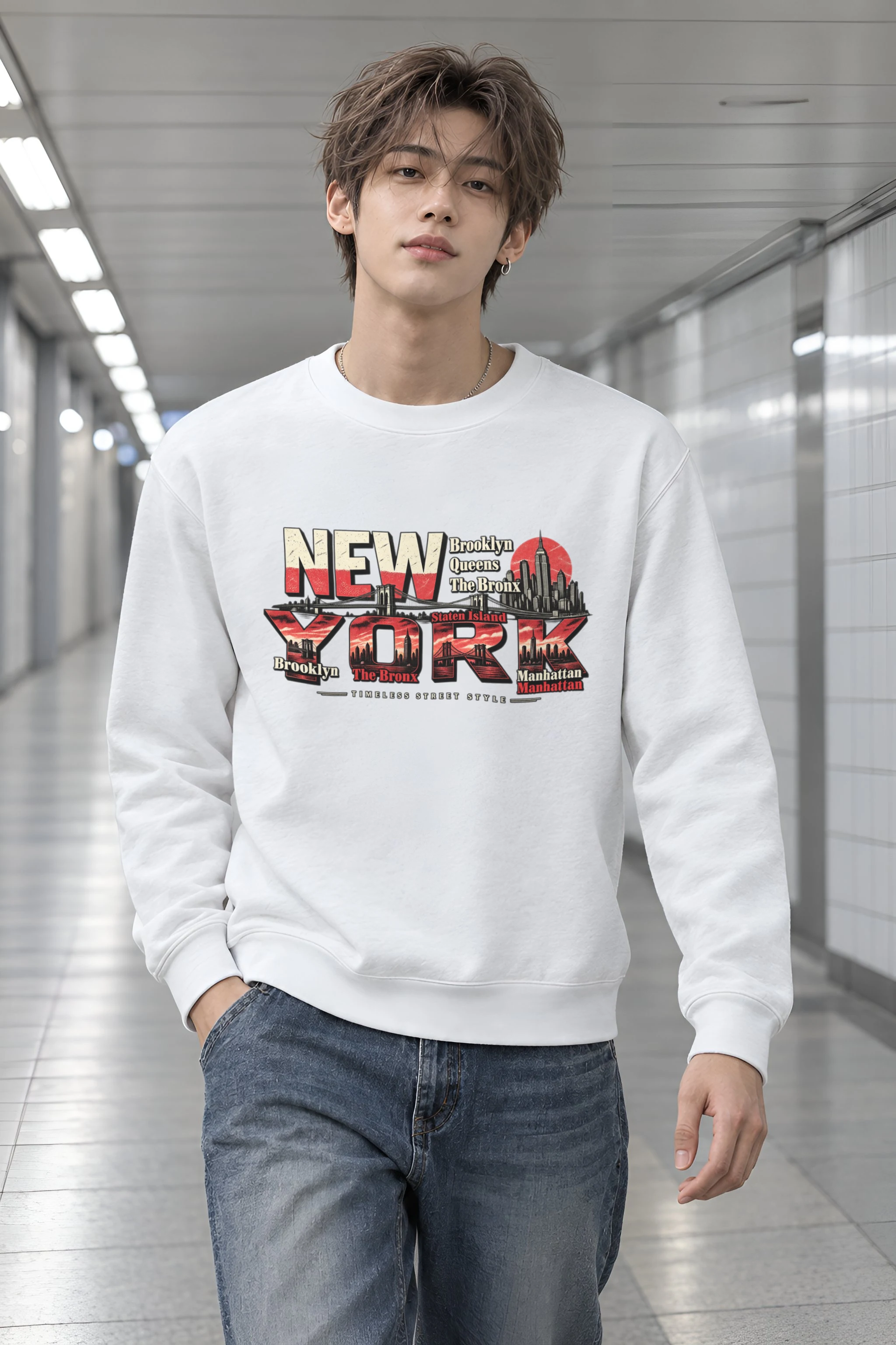 "Timeless Street Style" Heavy Blend Unisex Crewneck Sweatshirt