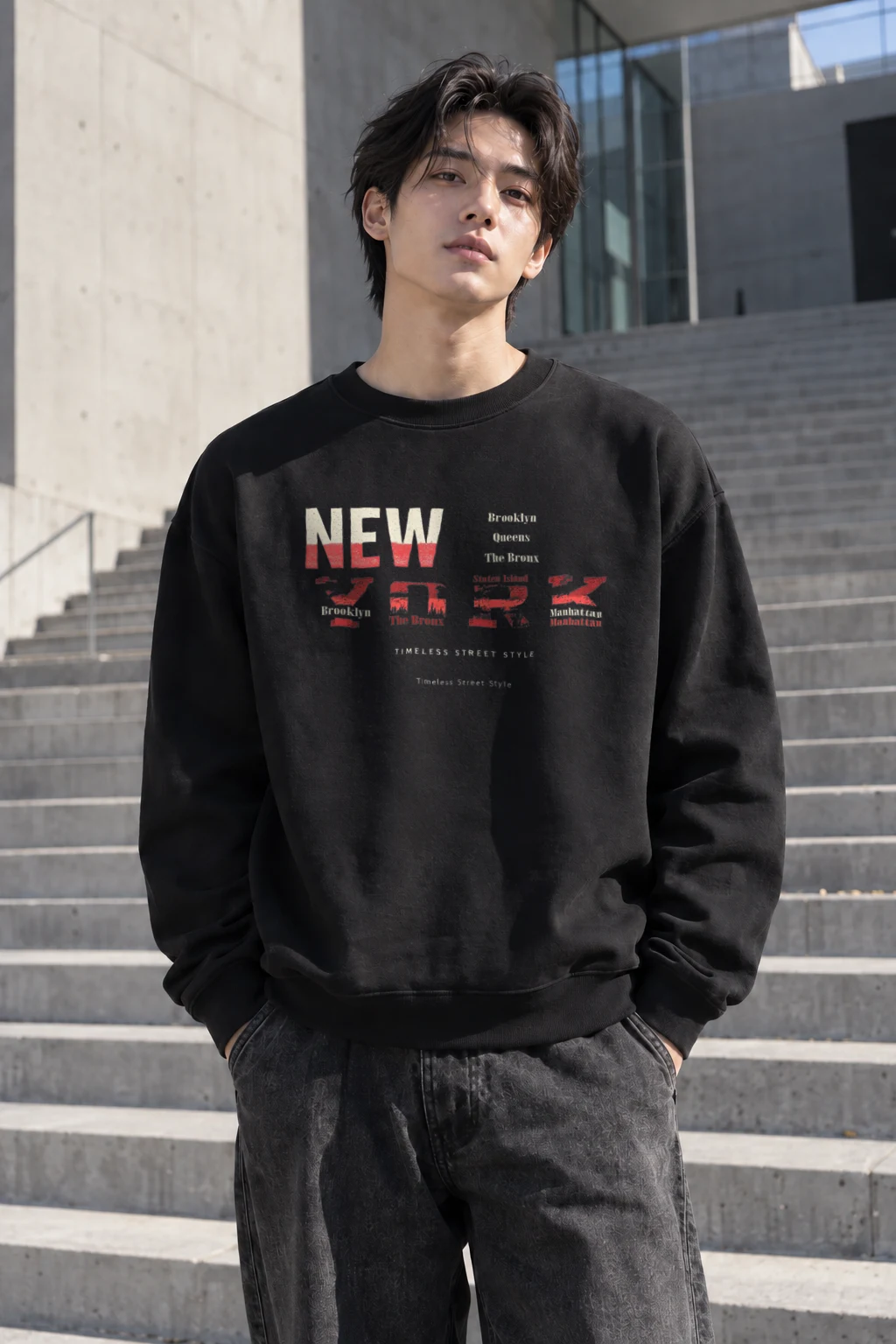 "Timeless Street Style" Heavy Blend Unisex Crewneck Sweatshirt | Gildan 18000