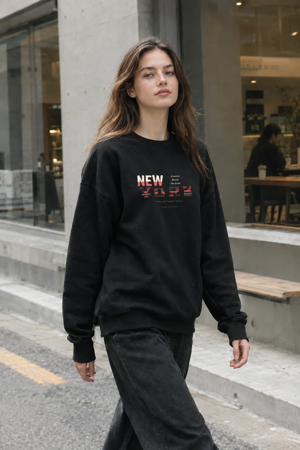 "Timeless Street Style" Heavy Blend Unisex Crewneck Sweatshirt | Gildan 18000