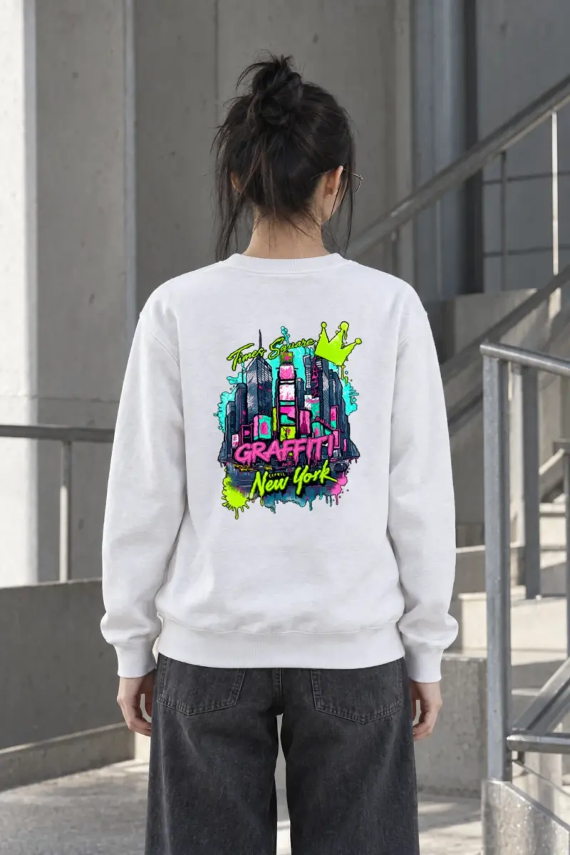 "Times Square Graffiti" Heavy Blend Unisex Crewneck Sweatshirt