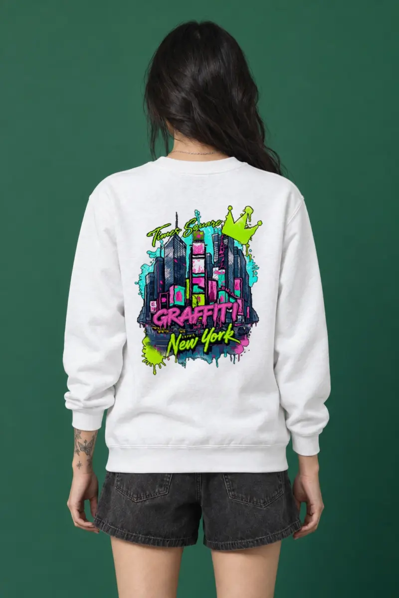 "Times Square Graffiti" Heavy Blend Unisex Crewneck Sweatshirt