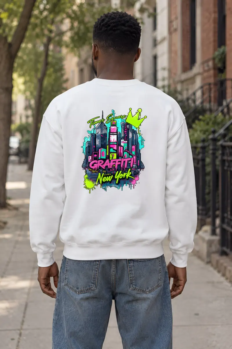 "Times Square Graffiti" Heavy Blend Unisex Crewneck Sweatshirt