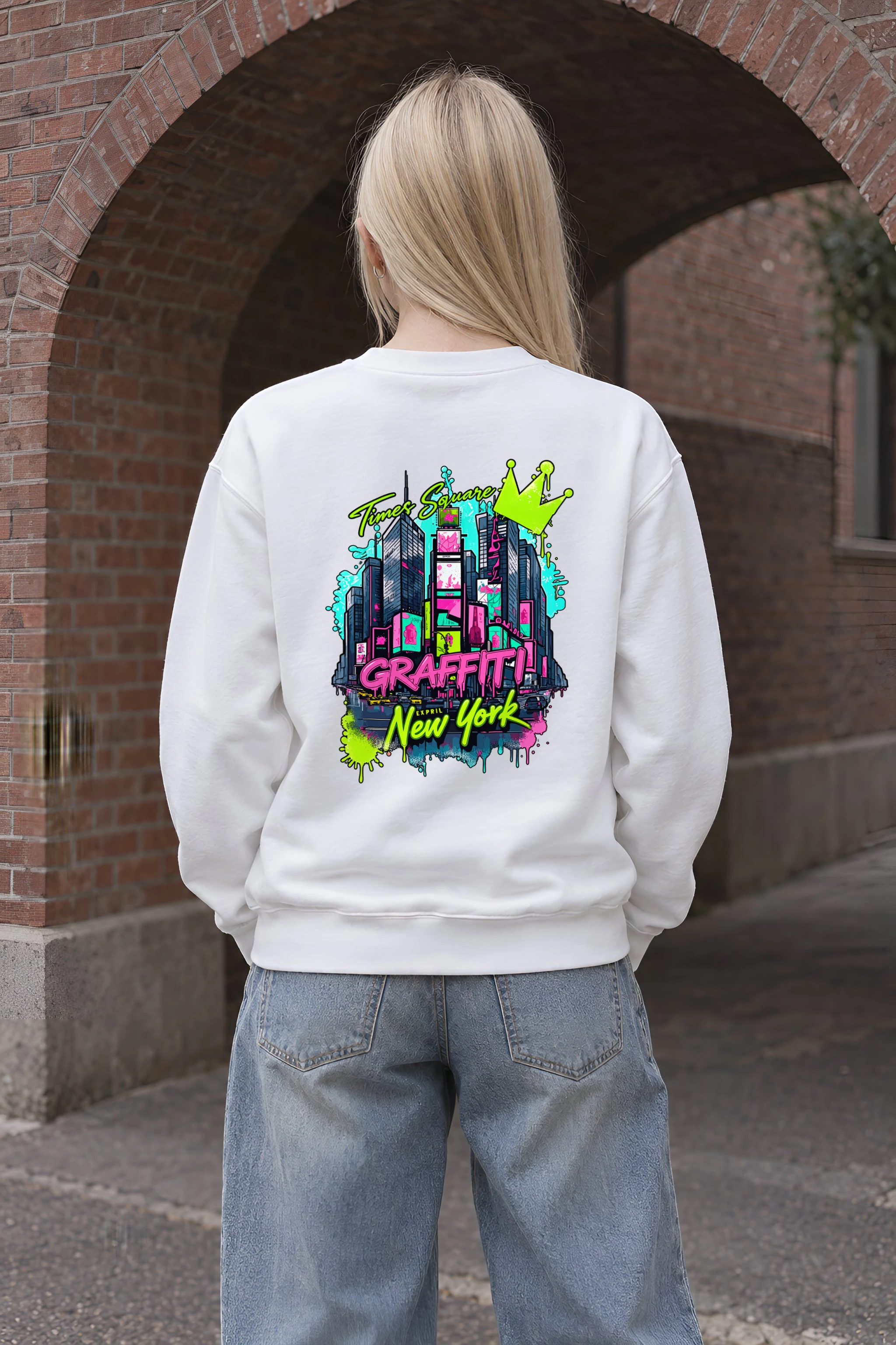 "Times Square Graffiti" 1 Crewneck Sweatshirt