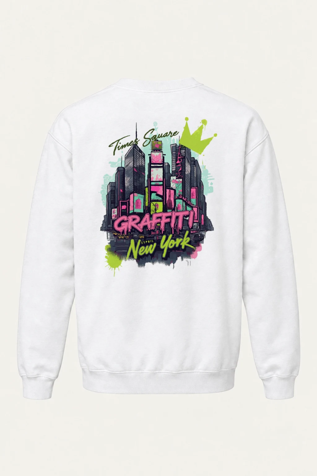 "Times Square Graffiti" Heavy Blend Unisex Crewneck Sweatshirt | Gildan 18000