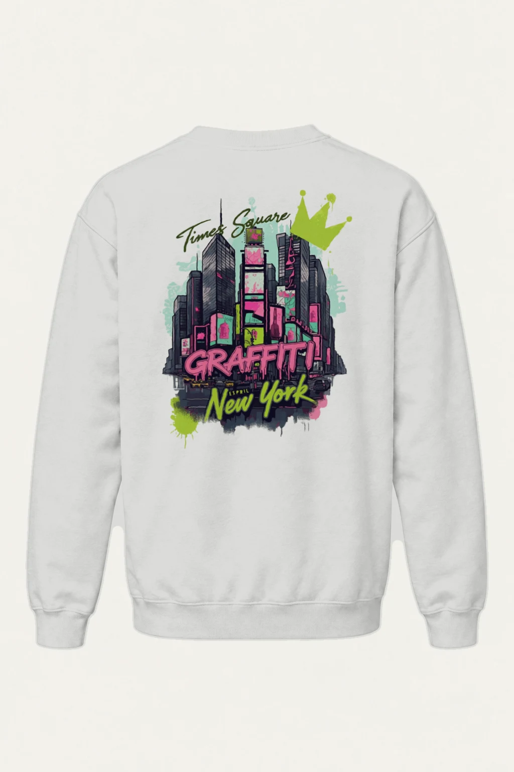 "Times Square Graffiti" Heavy Blend Unisex Crewneck Sweatshirt | Gildan 18000