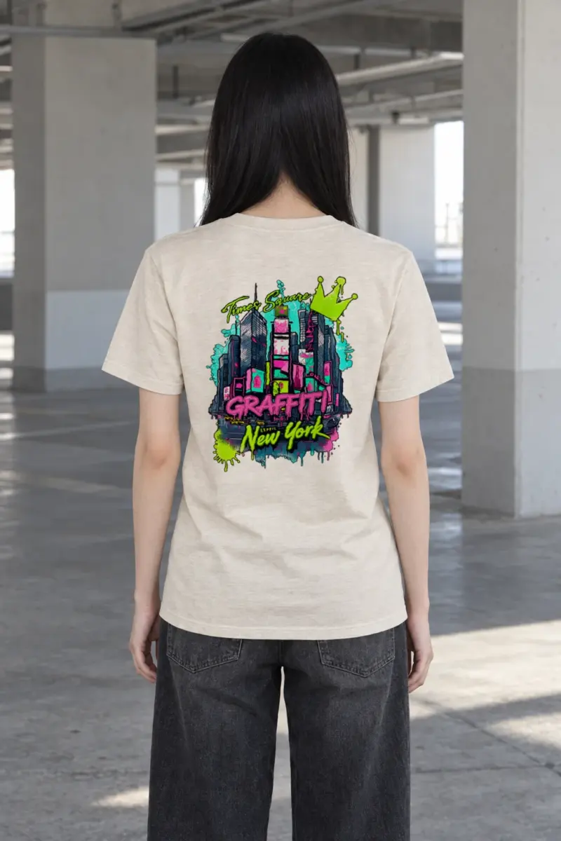 "Times Square Graffiti" Heavyweight Unisex Crewneck T-shirt