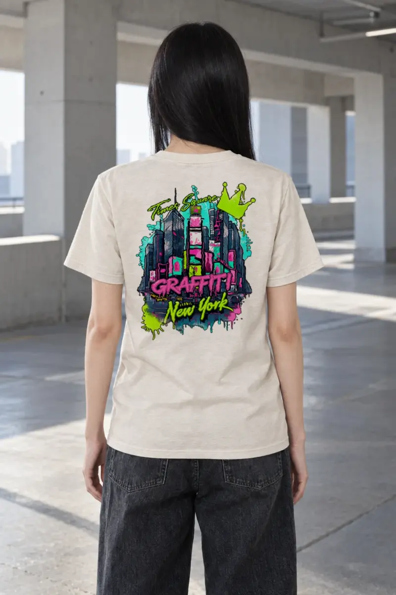 "Times Square Graffiti" Heavyweight Unisex Crewneck T-shirt | Gildan 5000