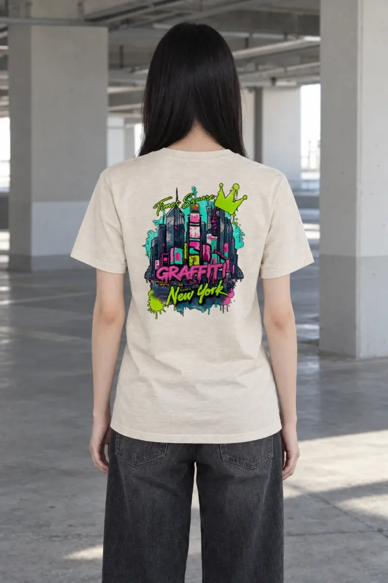"Times Square Graffiti" Heavyweight Unisex Crewneck T-shirt