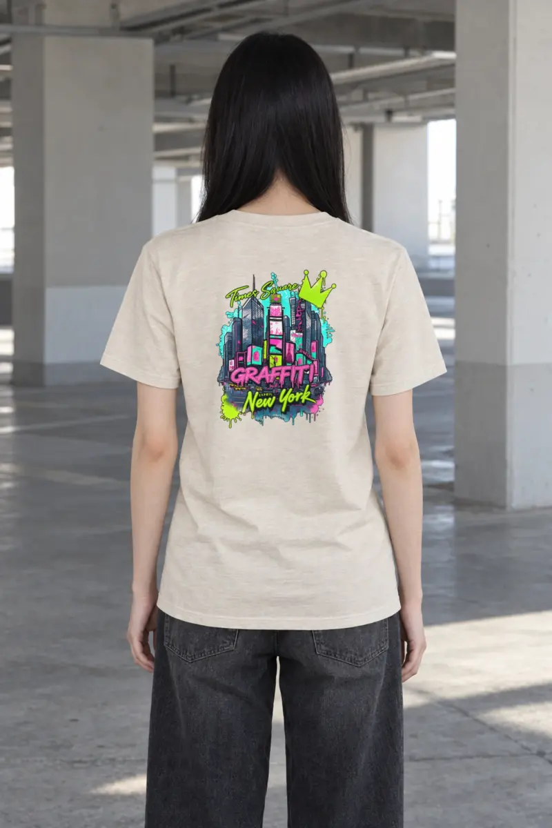 "Times Square Graffiti" Heavyweight Unisex Crewneck T-shirt