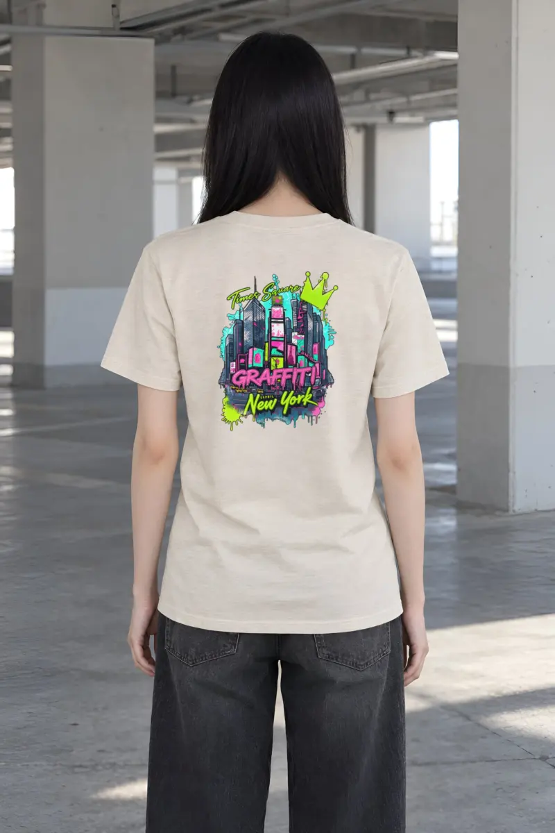 "Times Square Graffiti" Heavyweight Unisex Crewneck T-shirt