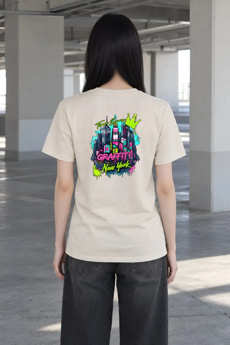 "Times Square Graffiti" Heavyweight Unisex Crewneck T-shirt