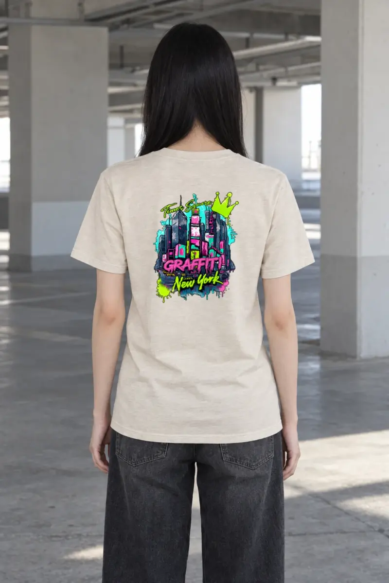"Times Square Graffiti" Heavyweight Unisex Crewneck T-shirt