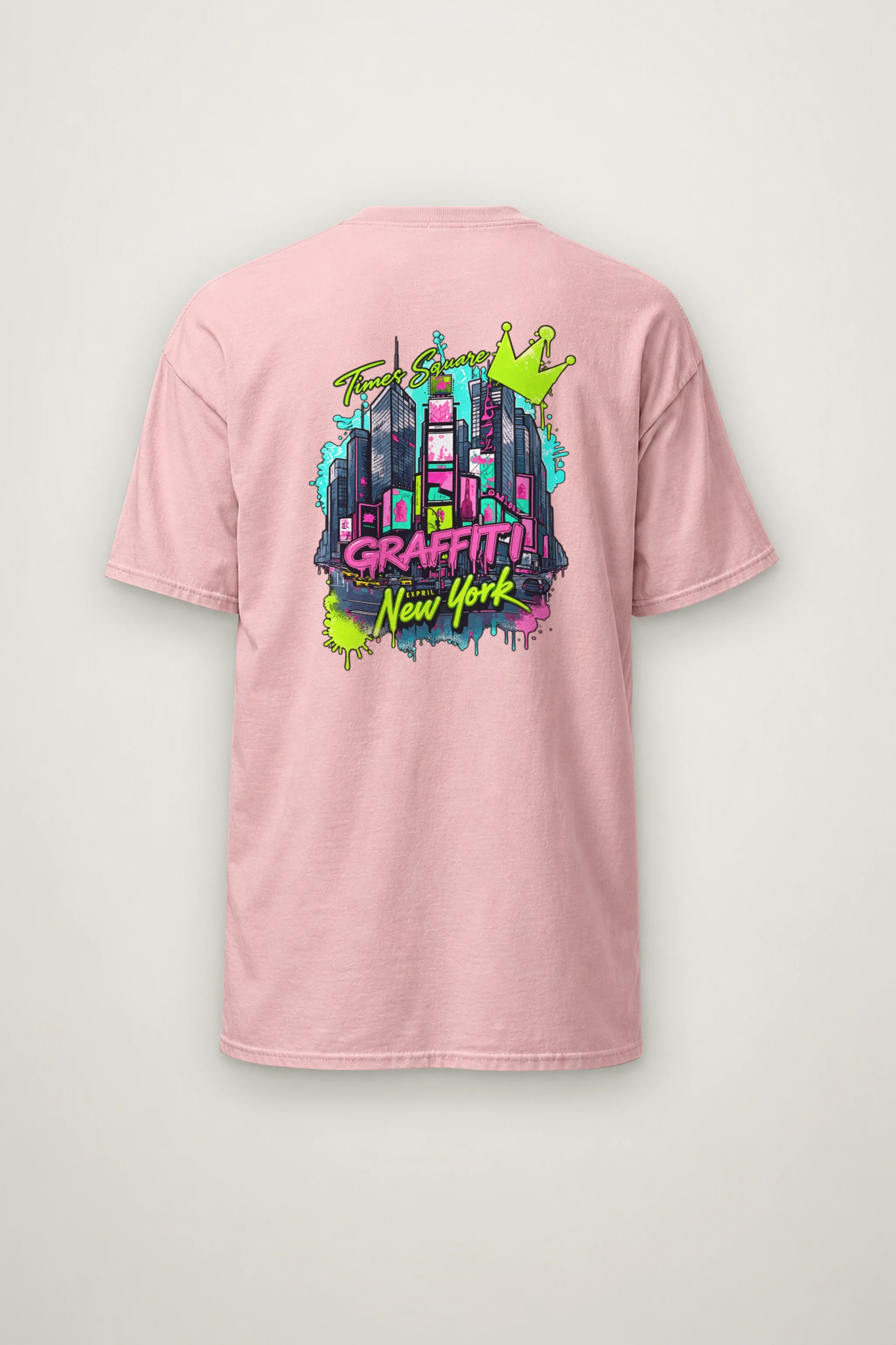 "Times Square Graffiti" Heavyweight Unisex Crewneck T-shirt