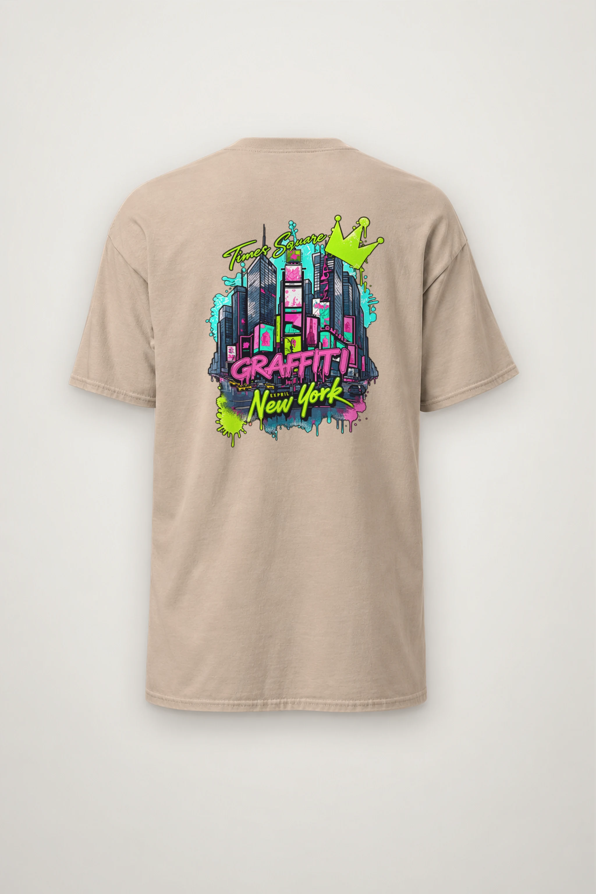 "Times Square Graffiti" Heavyweight Unisex Crewneck T-shirt