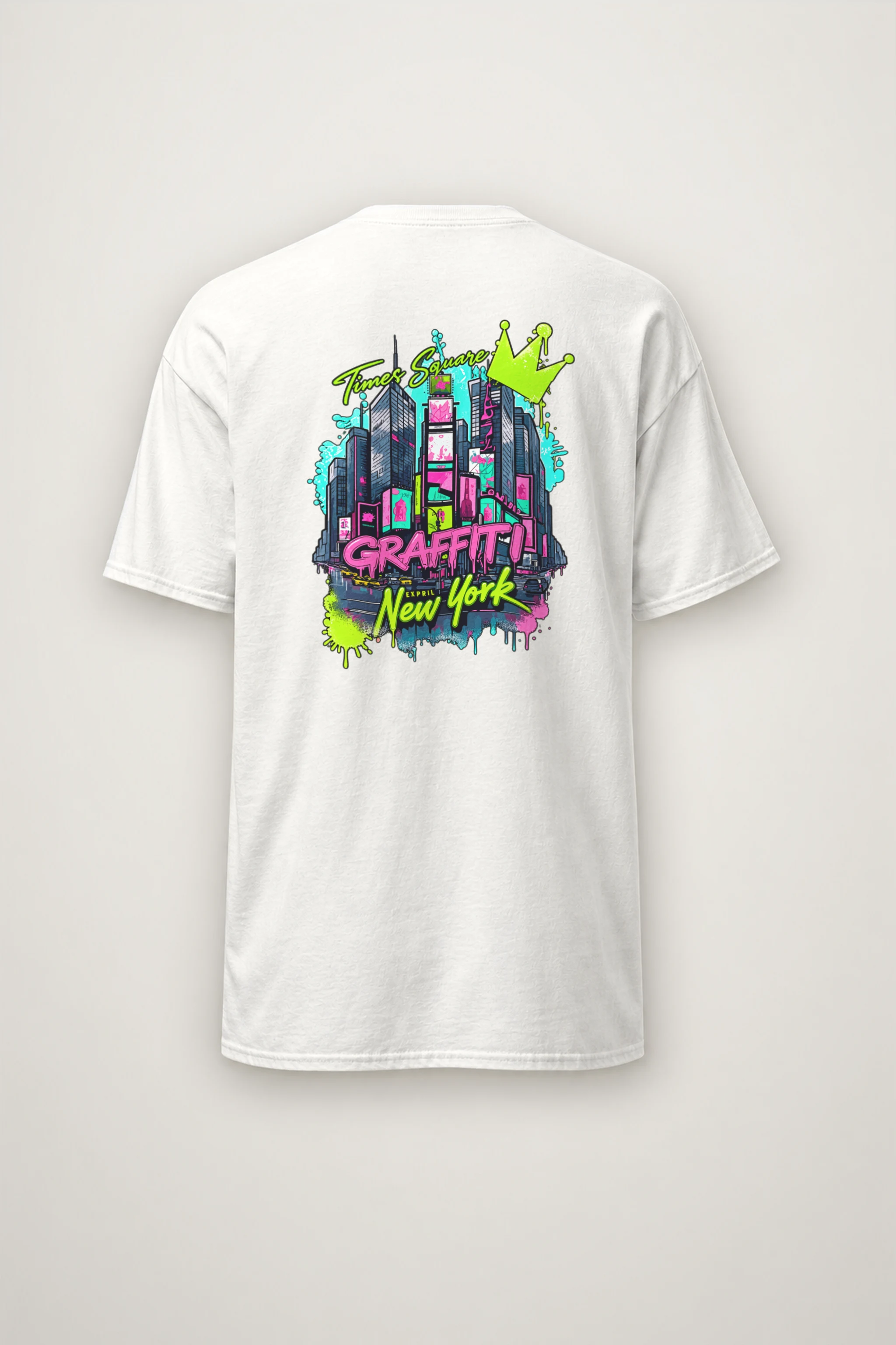 "Times Square Graffiti" Heavyweight Unisex Crewneck T-shirt