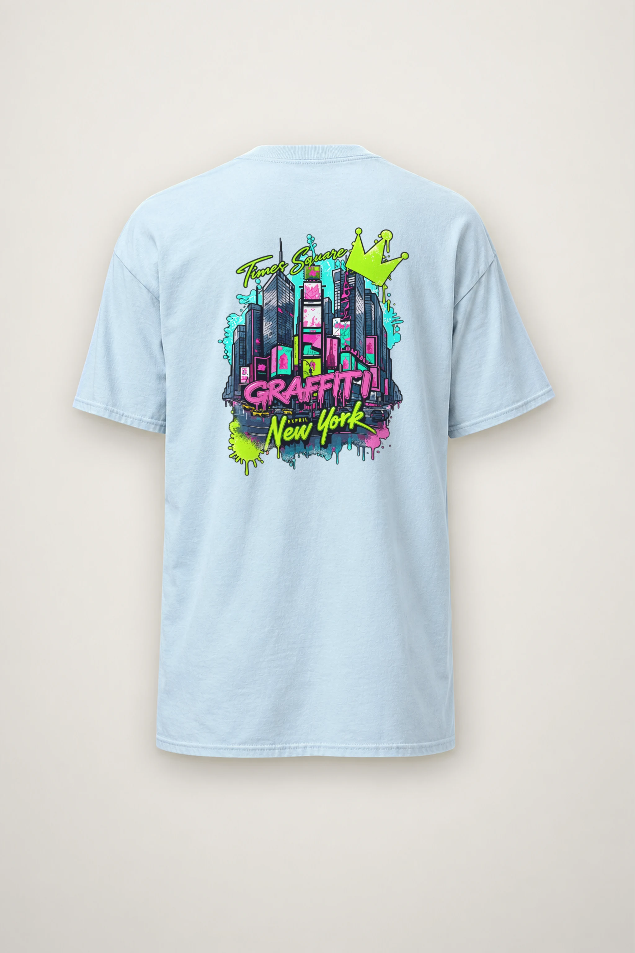 "Times Square Graffiti" Heavyweight Unisex Crewneck T-shirt