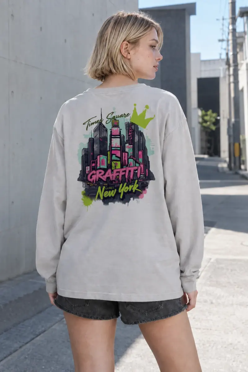“Times Square Graffiti” Unisex Longsleeve T-shirt | Gildan 2400