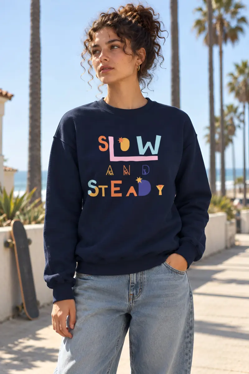 "Tiny Cats Typography" Heavy Blend Unisex Crewneck Sweatshirt