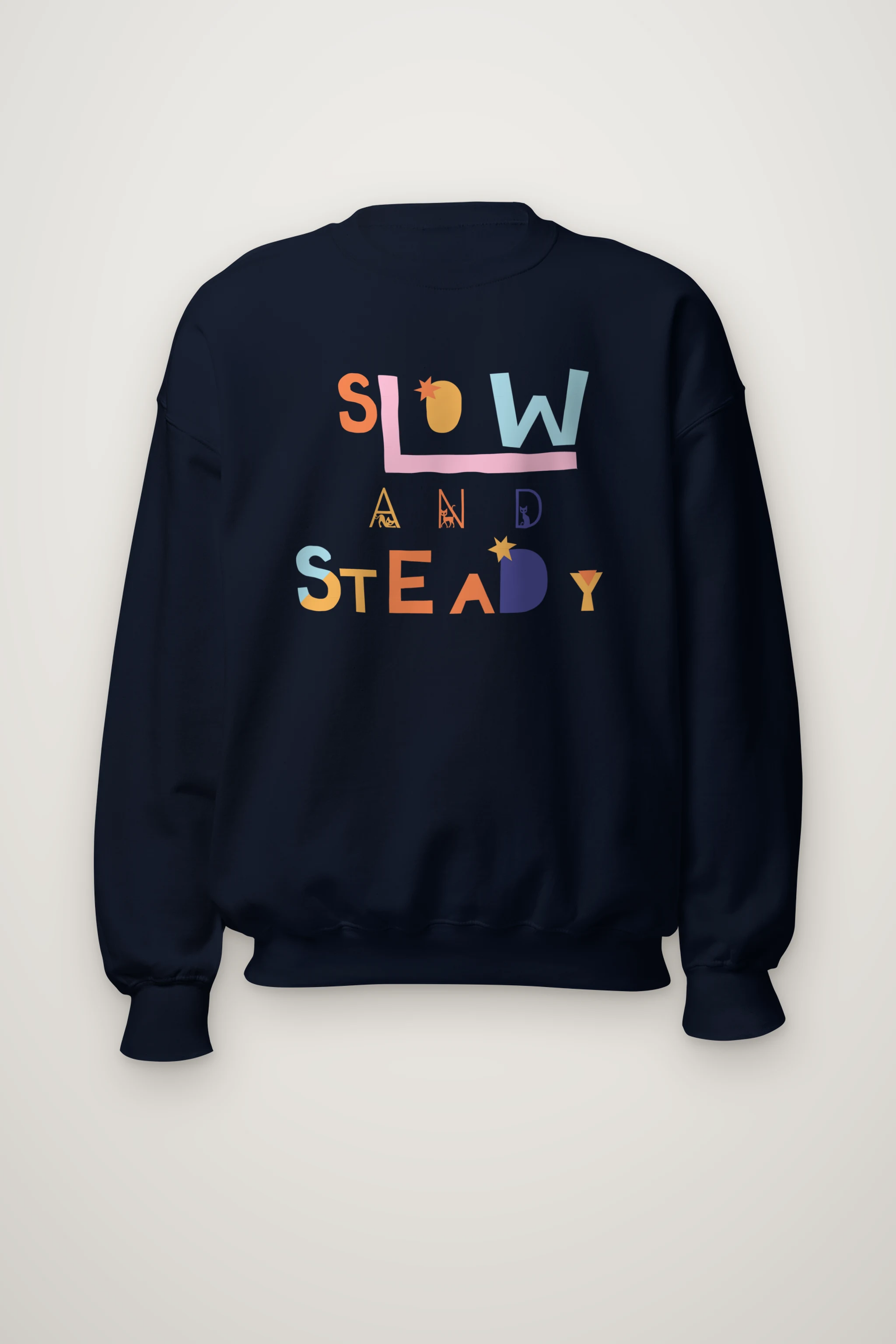 "Tiny Cats Typography" Heavy Blend Unisex Crewneck Sweatshirt