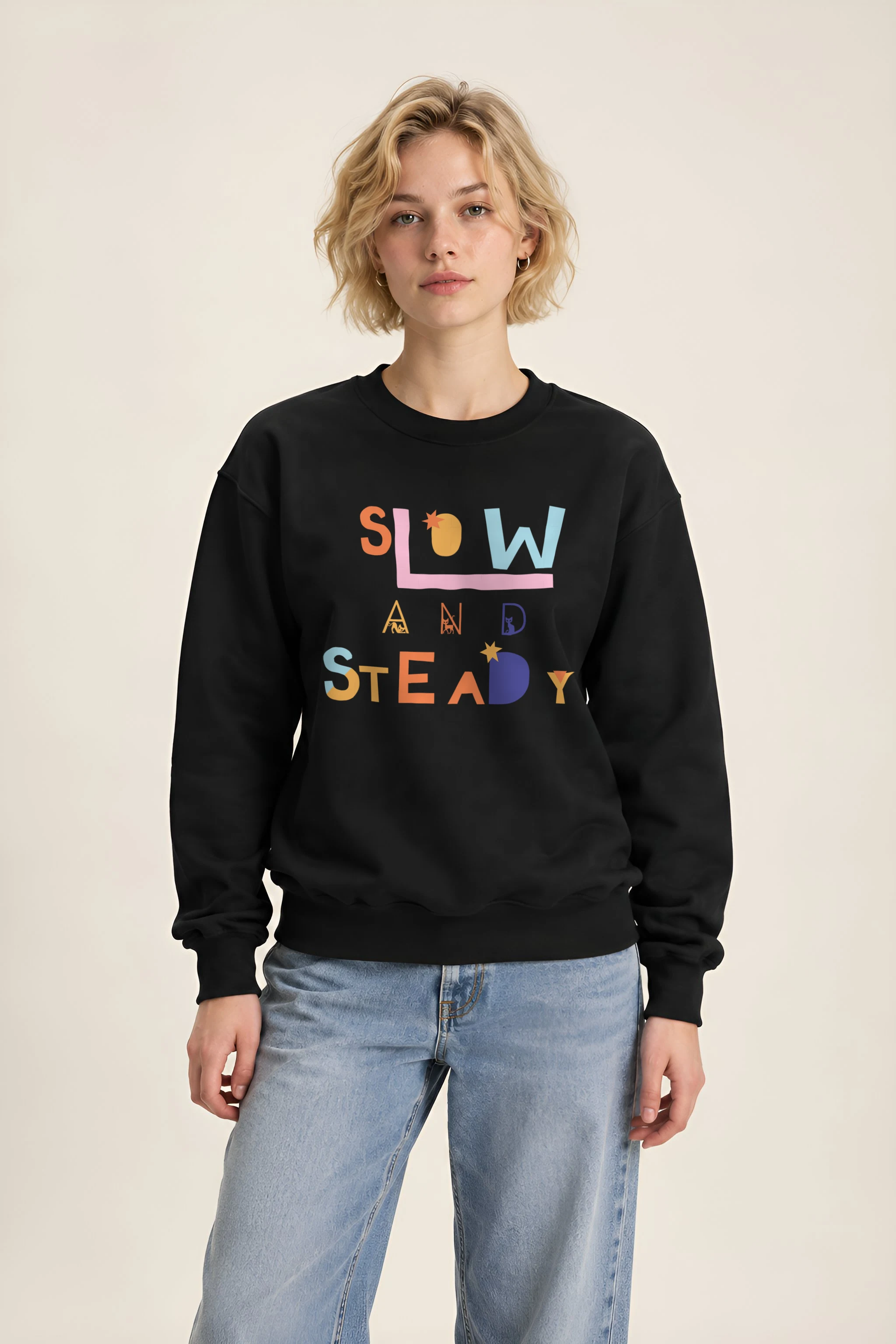 "Tiny Cats Typography" 1 Crewneck Sweatshirt