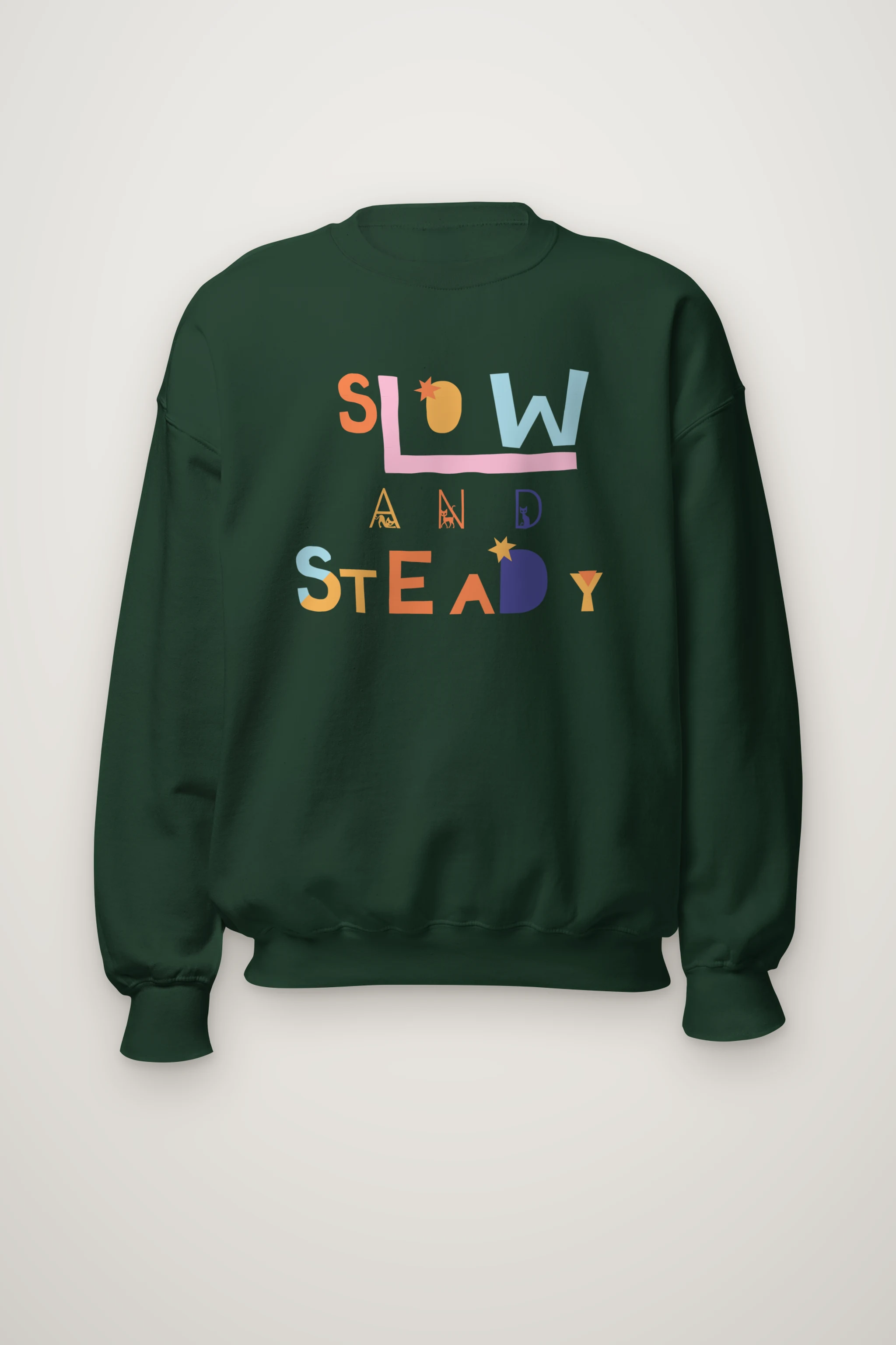 "Tiny Cats Typography" Heavy Blend Unisex Crewneck Sweatshirt