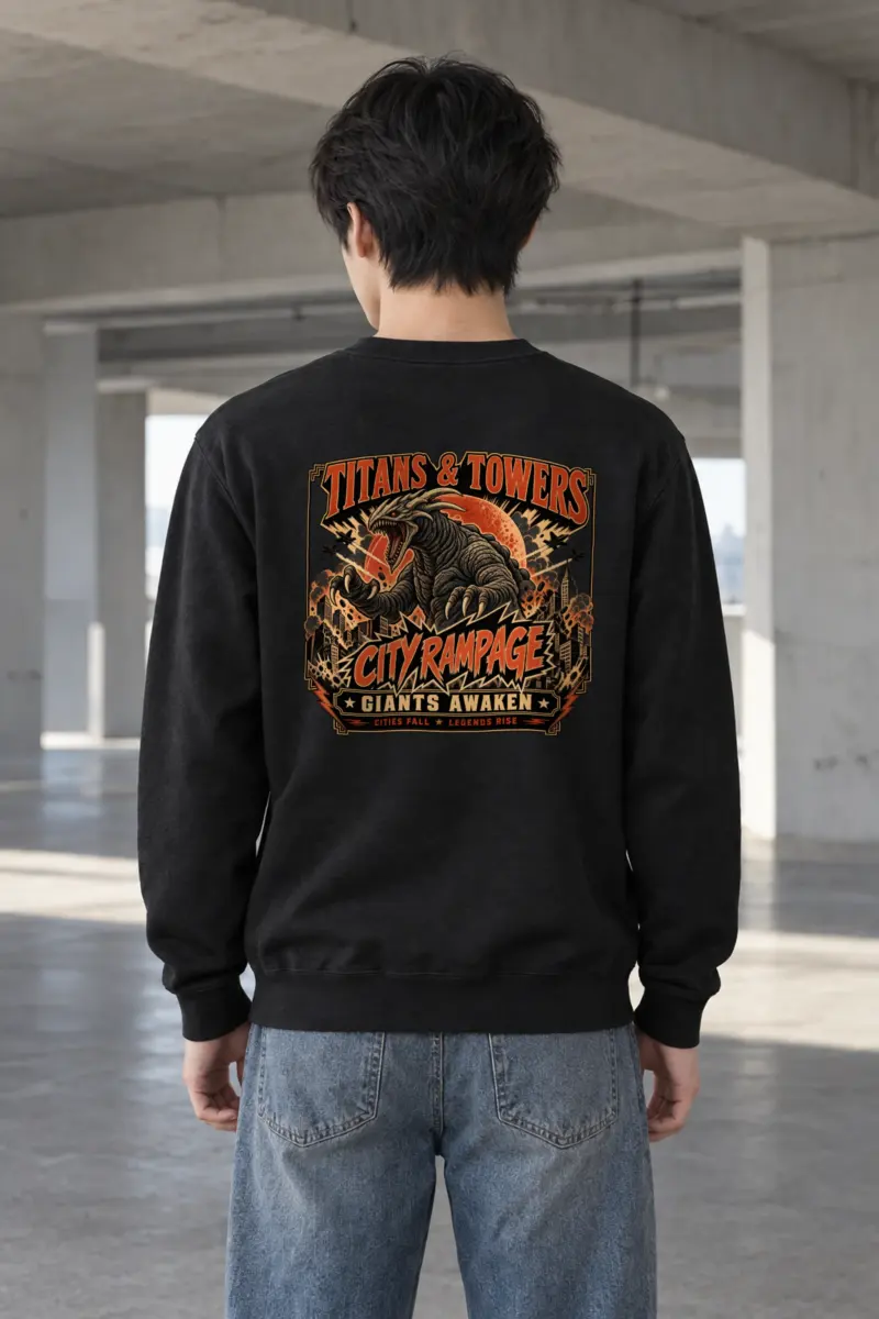 "Titans And Towers" Heavy Blend Unisex Crewneck Sweatshirt