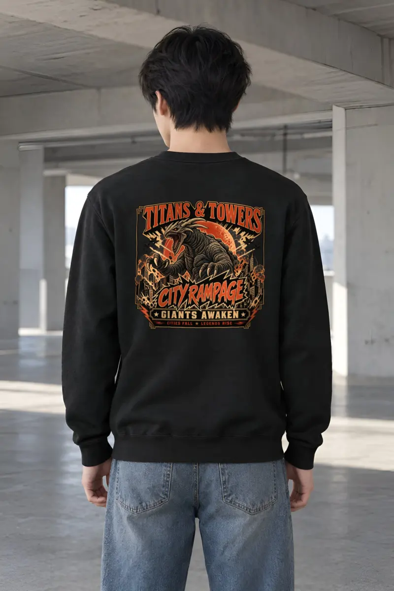 "Titans And Towers" Heavy Blend Unisex Crewneck Sweatshirt