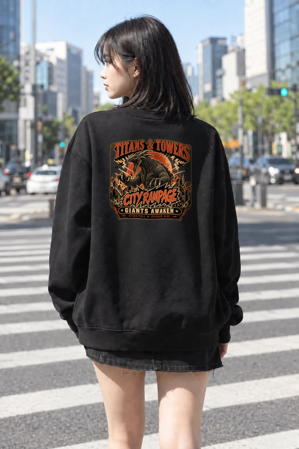 "Titans And Towers" Heavy Blend Unisex Crewneck Sweatshirt | Gildan 18000