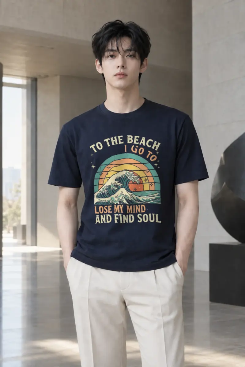 "To The Beach" Heavyweight Unisex Crewneck T-shirt | Gildan 5000