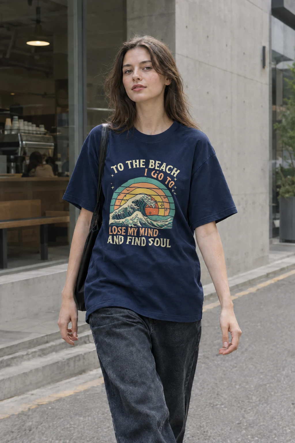 "To The Beach" Heavyweight Unisex Crewneck T-shirt | Gildan 5000