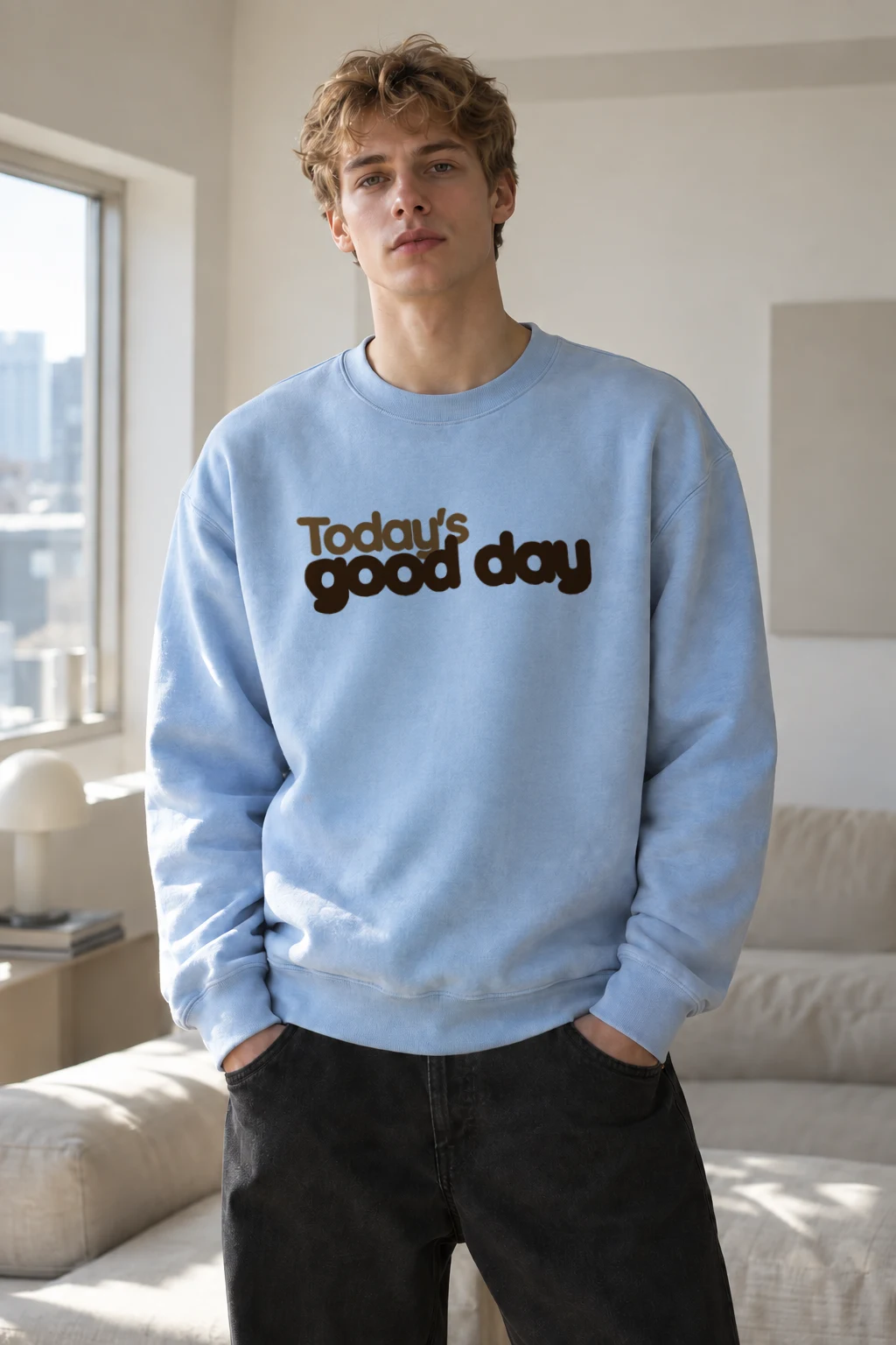 "Today’s Good Day" Heavy Blend Unisex Crewneck Sweatshirt | Gildan 18000