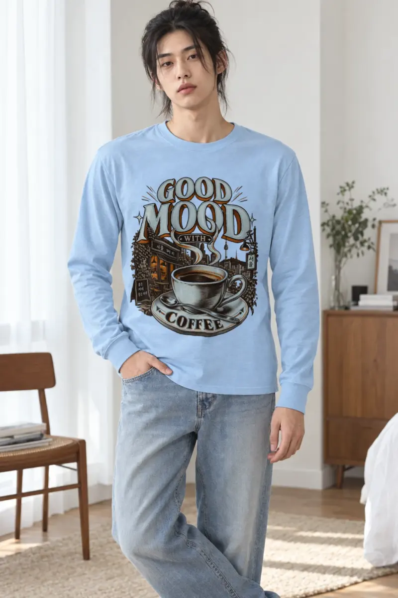 "Good Mood With Coffee" Unisex Longsleeve T-shirt
