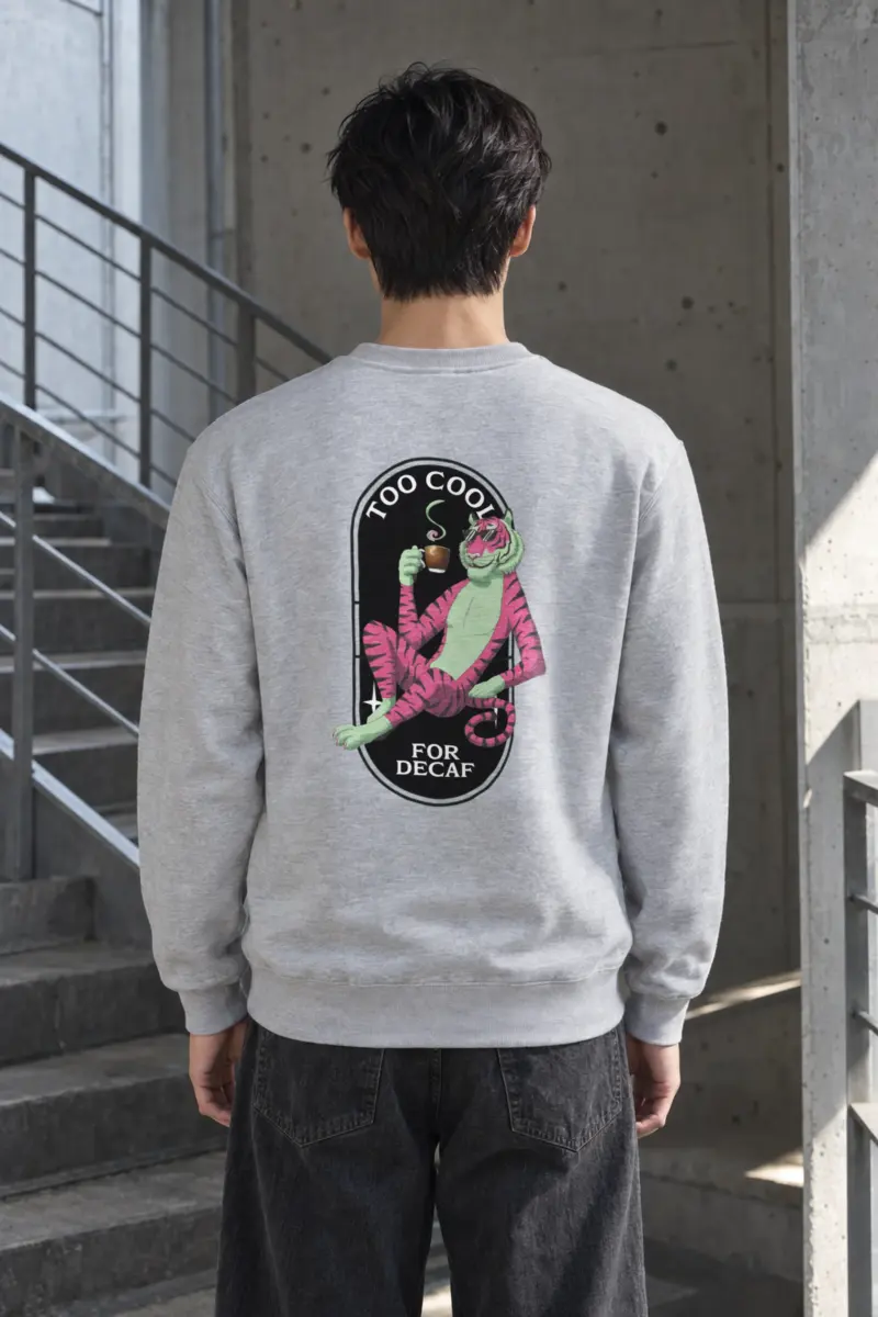 "Too Cool For Decaf" Heavy Blend Unisex Crewneck Sweatshirt